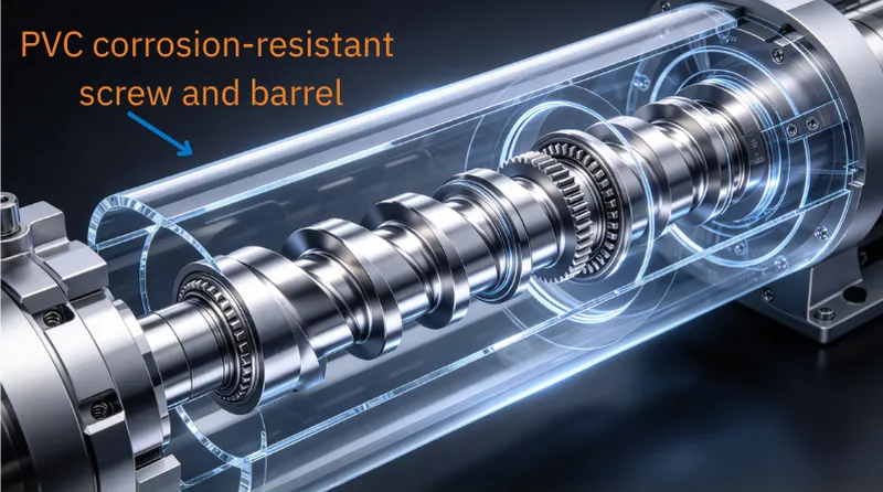 PVC corrosion-resistant screw and barrel